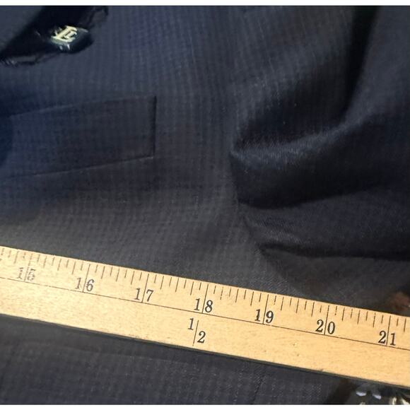 Ralph Lauren Men's Windowpane Two Button Blazer Jacket Blue 40R Green Label - Picture 6 of 7